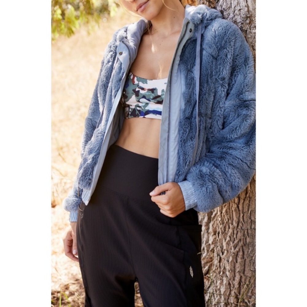Free People Jacket Blue Soft Medium - Picture 3 of 5